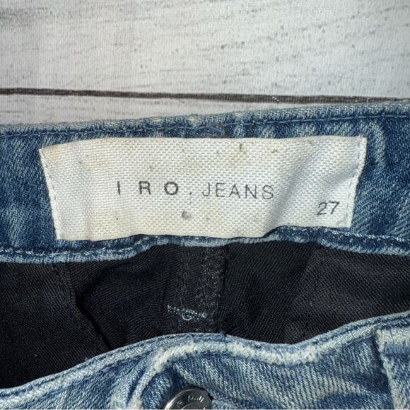 IRO Women's Denim Rayley Jeans Distressed Front / Black Stretch Back Size 27 - Picture 6 of 10